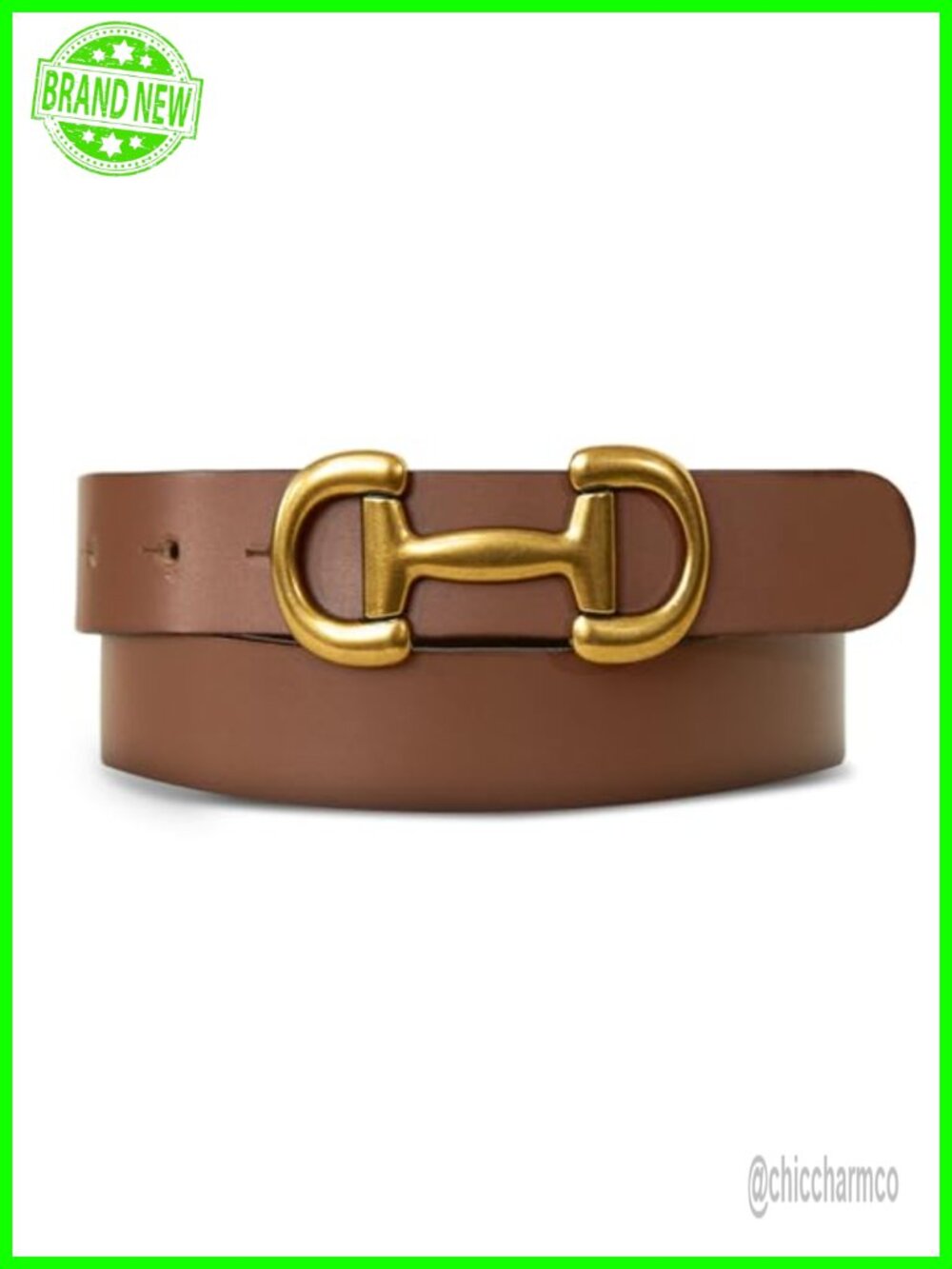 Genuine Buffalo Leather Belt with Equestrian Buckle